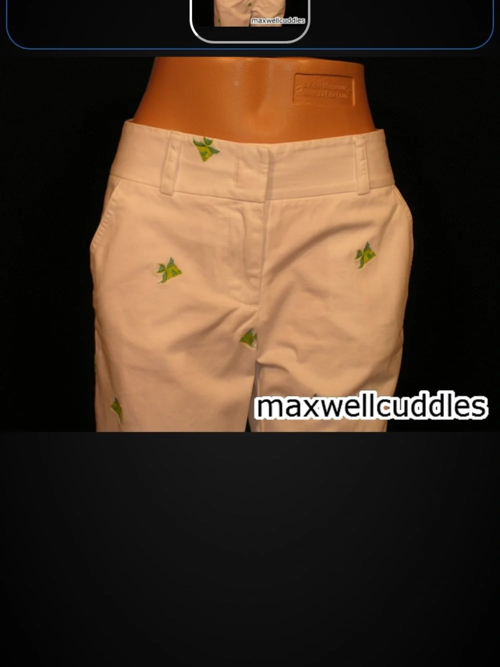 J CREW CROPPED WHITE CHINOS ANGELFISH CRITTER New With Tags Size 0